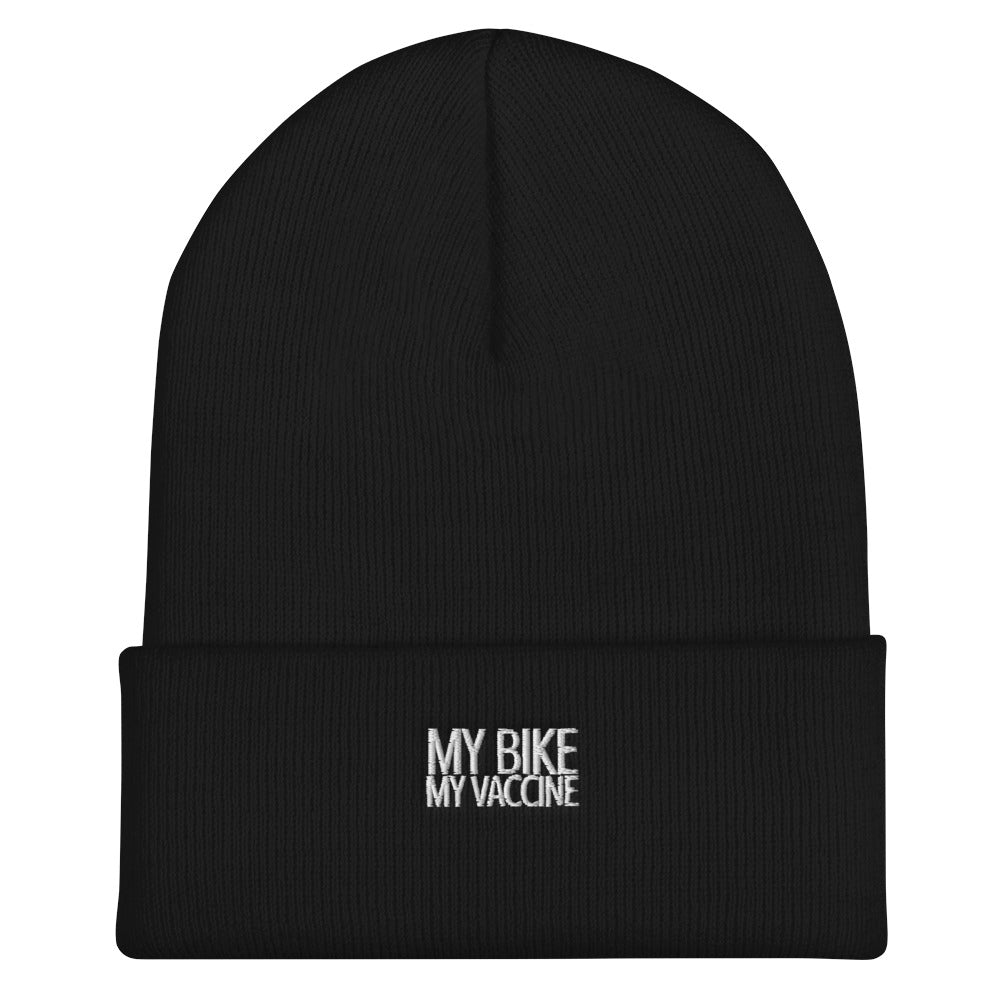 My Bike My Vaccine Cuffed Beanie