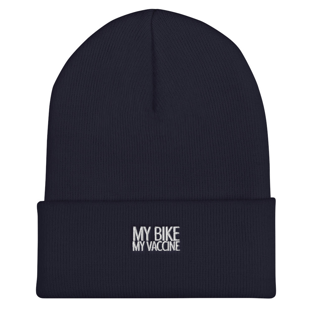 My Bike My Vaccine Cuffed Beanie