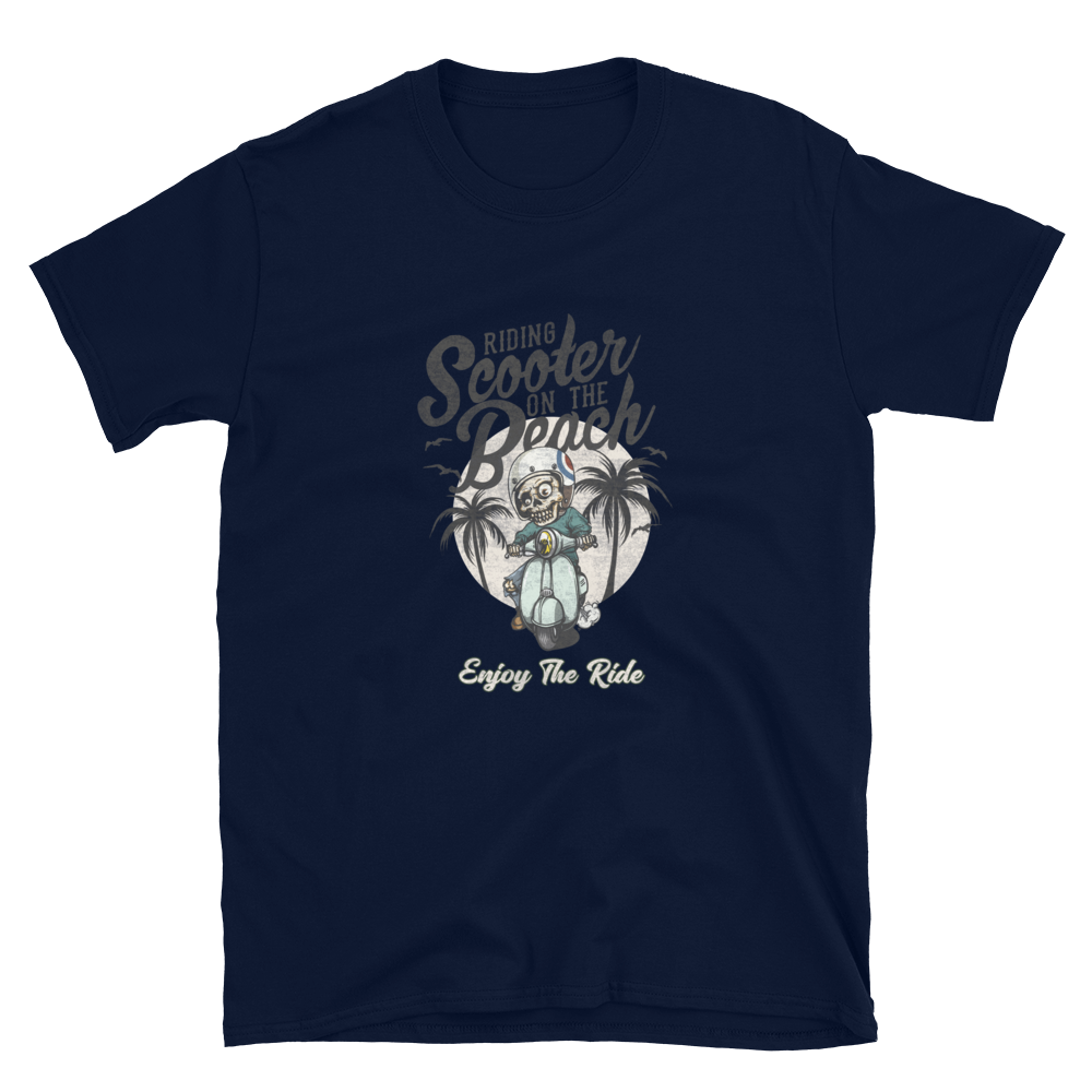 Riding Scooter on the Beach T-Shirt