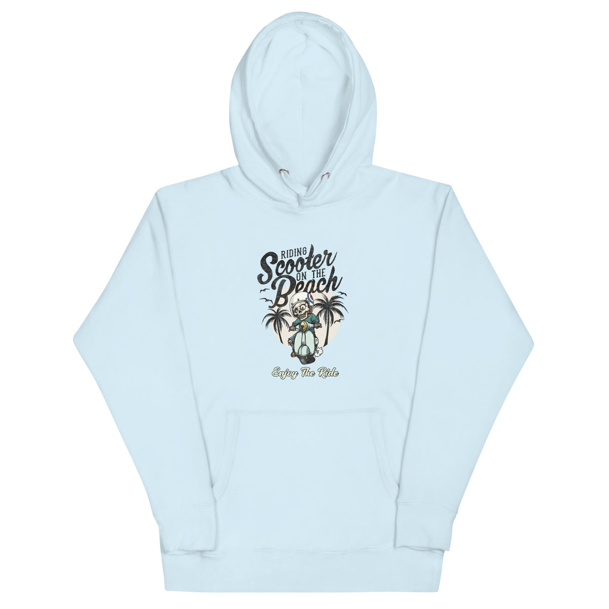 Riding Scooter On The Beach Hoodie
